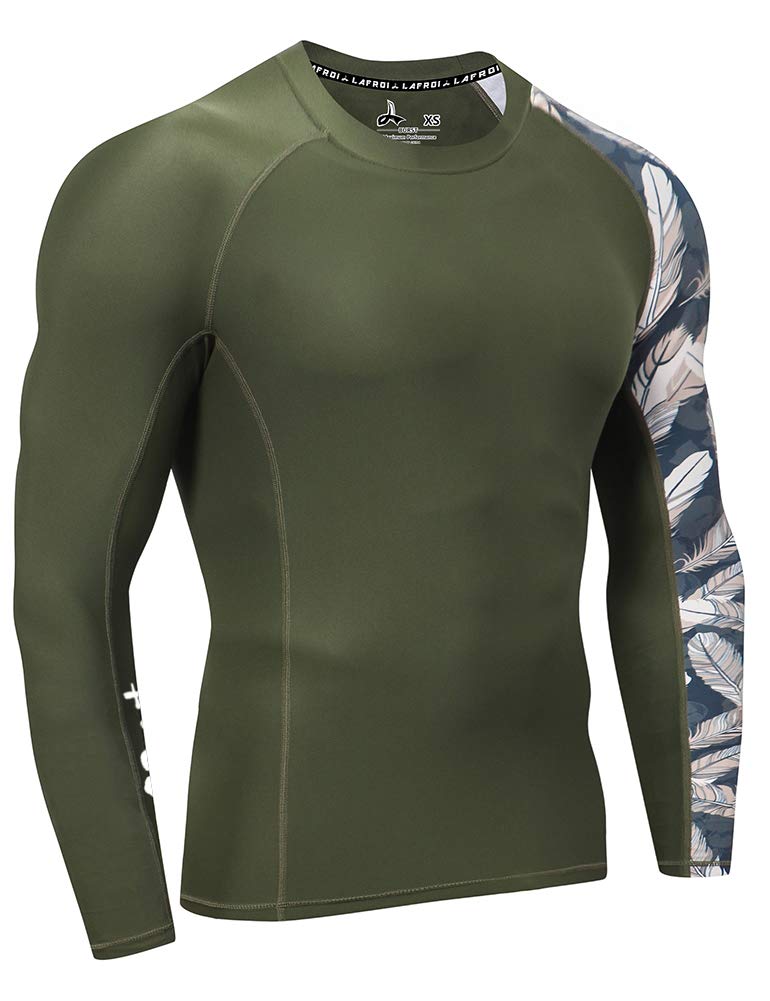 LAFROI Men's Long Sleeve UPF 50+ Baselayer Skins Performance Fit Compression Rash Guard-CLYYB Asym Leisure Size LG - Image 3